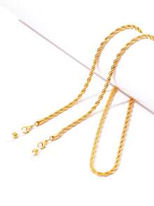 1 chiếc dây đeo kính bằng kim loại đơn giản và thời trang hình que bánh rán xoắn, dây đeo kính chống rơi, phụ kiện kính mắt dành cho nữ, dây đeo kính thời trang dành cho nữ. - Nhiều màu - Xem 3