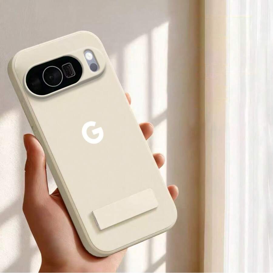 Funda protectora de teléfono con soporte de terciopelo compatible para Pixel 6, 6 Pro, 6a, 7, 7 Pro, 7a, 8, 8 Pro, 8a, 9, 9 Pro, 9a, 10, 10 Pro, 10 Pro XL, 10a - Blanco - Ver 1