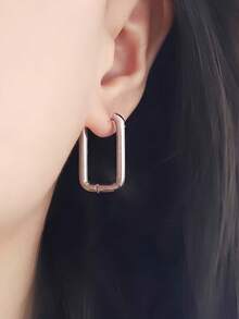 5 đôi bông tai móc cài bằng thép không gỉ mạ vàng hình dáng bất thường bán chạy nhất - Bạc - Xem 5