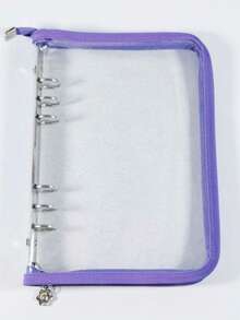 Bìa đựng tài liệu A5 có khóa kéo, sổ tay bìa bóng, album PVC trong suốt, 10 trang giấy lót thay thế, thích hợp cho mùa tựu trường. - Nhiều màu - Xem 5