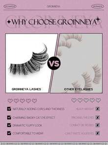 20 Pairs Transparent Half-Eye Elongating False Eyelashes - Black - View 7