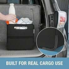 CleverMade Double Trunk Caddy 46L – Collapsible Trunk Organizer For SUV With Flex-Frame Structure, Connectable Car Storage Basket For Groceries & Cargo – Midnight Black - 1 - View 5