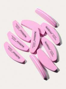 5块迷你新月形100/180目砂纸海绵块 - 粉色 - 查看 3