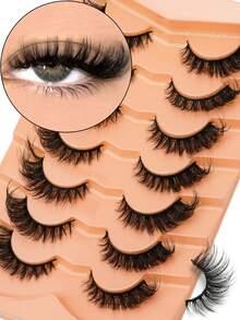 7 Pairs Of Naturally Curled 3D False Eyelashes To Enlarge Your Eyes. Thin And Natural Eyelashes - Reusable And Lightweight To Create Eye-Catching Eye Looks - Perfect For Daily Wear - View 1