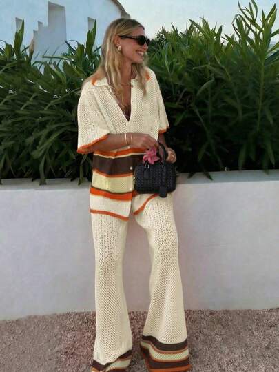 Women's Minimalist Elegant Knit Two Pieces Set, Casual Chic Style, Spring/Summer