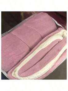Sherpa Comforter With Blanket/Fitting Set, Queen Size, Thick, Assorted Colors, 2.40cm X 2.20cm - 乾枯玫瑰色 - 查看 6