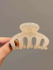 4 chiếc kẹp tóc nhựa màu thạch bóng, cỡ trung bình 6cm/2.36in, kiểu dáng tối giản, thời trang, phù hợp cho sử dụng hàng ngày, dự tiệc, đi làm, du lịch, rửa mặt, trang điểm và phối đồ. - Nhiều màu - Xem 7