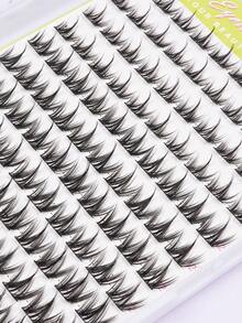 ELAE Lash Clusters Manga DIY Lash Extension Anime Eyelash Clusters 10-14mm Spiky Individual Eye Lashes Wispy False Eyelashes D Curl Cosplay Doll Cluster Eyelash Extensions Super Thin Band - 黑色 - 查看 8