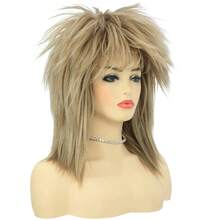 HAIRJOY Synthetic Hair 80s Tina Diva Costume Wig For Women  Blonde Rocker Mullet Wigs Glam Punk Rock Rockstar Cosplay WigY2K Women's Hair Bundle: Wigs, Extensions, Wig Caps & Hair Accessories - A1 - View 5