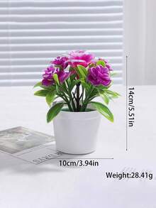 5株仿真玫瑰花盆栽，仿真花桌面装饰 - 彩色 - 查看 13