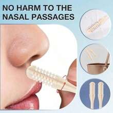 6pcs 2-In-1 Manual Nose Hair Trimmer & Ear Wax Remover Kit - Dual-Action  Hair Grooming Tool With Ear Picker, Portable 360° Rotating Design For Hygiene Care (Stainless /Plastic) - Ideal For Travel & Use For - Xem 2