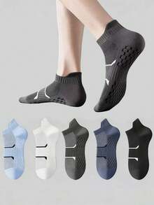 1/5/10 pares de calcetines invisibles, transpirables y antideslizantes con diseño de malla, que absorben la humedad, adecuados para fitness y running - Multicolor - Ver 2
