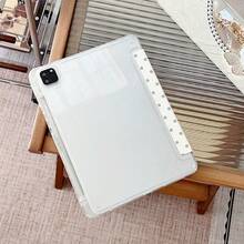 1件装优雅双面绿色波点和天使翅膀图案3+Y可折叠多角度磁吸支架平板电脑保护套，带笔槽和自动休眠/唤醒功能，兼容iPad Pro/Air、iPad 5/6/88 - 彩色 - 查看 4