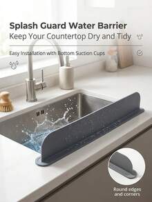 Waterproof, Oil-Resistant Silicone Sink Splash Guard, Easy To Install, Suitable For Kitchen, Protects Countertop And Clothes From Water Splashing, Makes Cleaning Easier - Multicolor - View 1