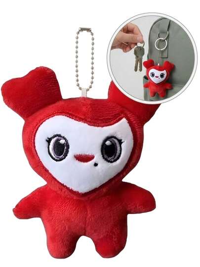 Chaveiro Pelúcia Chaengvely Mascot Twice Lovelys Vermelho Boneco para Mochila e Coleção