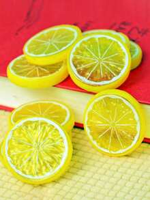 5/10/20pcs Artificial Plastic Lemon Slices, Suitable For Spring Wedding, Mother's Day, Valentine's Day, Vase Decor, Home, Dining Room, Bedroom Decor, Holiday Birthday Party Supplies, Outdoor Garden Decor, Graduation Gift, Fake Plants - Yellow - View 7