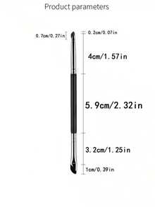1pc Double-Ended Sickle Shaped Eyeliner Brush, Eyeshadow Blending Brush For Eye Detail And Brow Shaping - Black - View 2