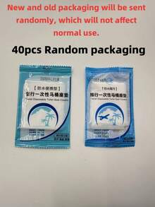 50pcs/Pack Disposable Waterproof Toilet Seat Covers, Suitable For Travel, Public Restrooms, Airplanes, Hotels, Camping And Other Occasions - Multicolor - View 13