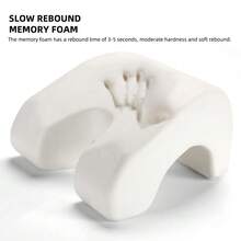 1pc Multifunctional Nap Pillow, Ergonomic Design Sleeping Pillow With Embedded Slow Rebound Memory Foam U-Shaped Pillow, Breathable Hollow, Removable Cover, Suitable For Office, School, Travel And Other Occasions For Desktop Rest - Pink - View 5