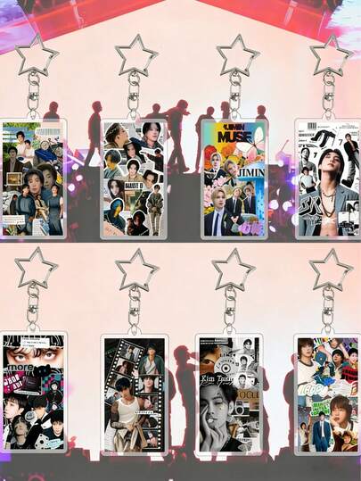1 móc khóa acrylic phụ kiện túi xách, có hình các thành viên nhóm nhạc K-Pop (JK, J-HOPE, JIMIN, V, JIN, RM), móc khóa nhựa acrylic, phụ kiện ba lô, quà tặng ngày lễ, hỗ trợ móc khóa, móc treo túi, phụ kiện trang trí ba lô, quà tặng độc quyền cho người hâm mộ quân đội.