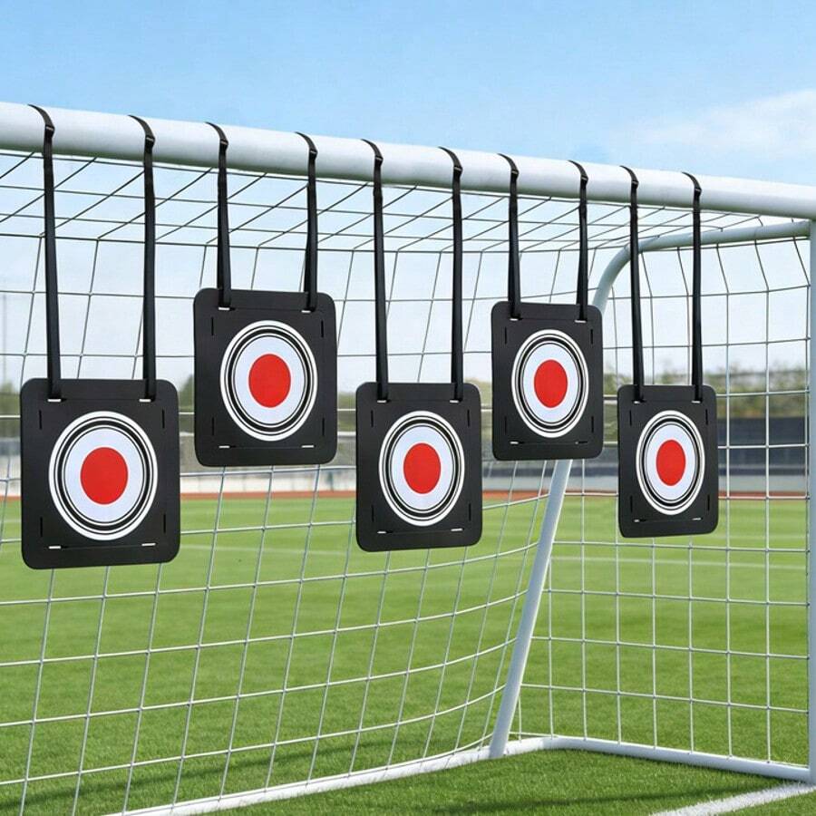 1 set Cible d'entraînement de football réglable, disque cible à accrocher avec bande autoagrippante pour la pratique du tir, équipement d'entraînement de soccer, accessoires de cadre de but, accessoires de tir au hockey - Multicolore - Voir 1