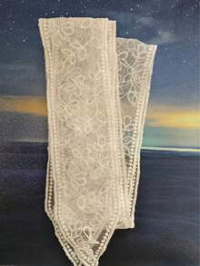 1件装女士蕾丝腰带，多功能牛仔配饰，可作围巾或腰带使用，时尚长款围巾腰带，花卉蕾丝饰边围巾，蕾丝发带颈巾，轻盈刺绣蕾丝围巾，优雅蕾丝腰部装饰，女士配饰 - 彩色 - 查看 3