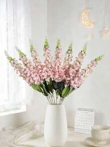 6Pcs Artificial Flowers Delphinium Artificial Silk Flowers Long Stem Hyacinth Fake Flowers Real Touch Faux Larkspur For Wedding Home Outdoor Party Floral Arrangement Center Table Decorations, Garden Hotel Counter Kitchen Fireplace Tall Vase Decor, Thankgiving Party Supply, DIY Arch Wreath Oranments, For Girls Gift, Rama Decoration,Valentine's Day Gift - Champagne - View 9