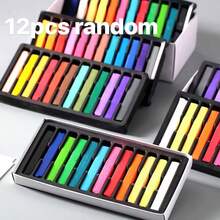 12/24色染发蜡套装 - 可水洗临时染发棒、软性粉彩蜡笔（适用于黑板）、可水洗美术用品、学校用品、文具、学习用品、办公用品、马克笔 - 彩色 - 查看 9