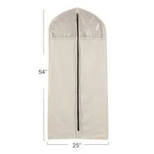 Household Essentials 3392-1 Cedarline Collection - Bolsa colgante para ropa protector de vestido y traje lona de algodón natural color blanco roto - blanquecino - Ver 2