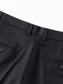Men's Suit Jacket And Trousers, Solid Color Formal Elegant Business 2 Pieces Set, Including One Jacket With Two Buttons And Matching Pants, Suitable For Commuting, Work And Business Travel - Black - View 7