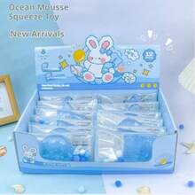 1pc Best-Selling Transparent Blue Mochi Squishy Toy - Desktop Decor And Stress Relief Toy - Multicolor - View 6