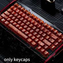 130+ Orange Side-Printed Carbon Fiber Texture Keycaps, Cherry Profile, Side-Printed Translucent, Compatible With Wooting Magnetic Switches And Other Mechanical Keyboards, Keycap Set, Gaming Keycaps, PBT Keycaps, Custom Keycaps, Replacement Keycaps, Backlit Keycaps, Cute Keycaps, Keyboard Accessories - View 1