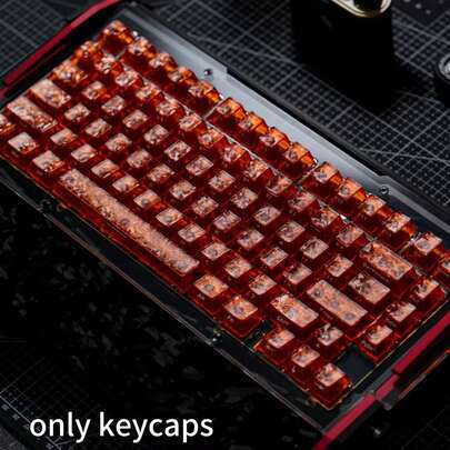 130+ Teclas con textura de fibra de carbono impresa lateralmente en naranja, perfil Cherry, impresión lateral translúcida, compatibles con interruptores magnéticos Wooting y otros teclados mecánicos, juego de teclas, teclas de juego, teclas PBT, teclas personalizadas, teclas de repuesto, teclas retroiluminadas, teclas lindas, accesorios de teclado