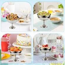 Taza de Helado Tazones de Postre para Servir de Acero Inoxidable Tazas Mini Yogur con Patas Redondas Taza de Dulces Tazón de Salsa para Ensalada Fiesta de Pudín de Frutas Grande-4Pcs - Grande4 piezas - Ver 3