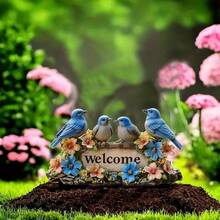 Christmas Blue Elf Bird Acrylic Plaque, Potted Plant, Car Window Decor - A - View 6