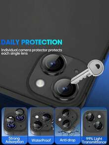 Miếng dán bảo vệ ống kính camera cho iPhone 17/16 PRO MAX/16PRO/16 Plus /15 PRO MAX/15 PRO/14 PRO MAX/14 PRO/13 PRO MAX/13 PRO/12 PRO MAX/12 PRO, kính cường lực AR+AF, lớp phủ kim loại đơn chống trầy xước 9H, độ nét cao. - màu đen - Xem 7