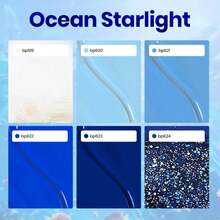 Beetles Blue Nail Polish Set - Ocean Starlight, 6 Corlors Glitter Peal Pastel Nail Polish Blue Quick Dry, Long-Lasting Pastel Nails For Summer &Amp; Spring Nails Art Effect For Manicure Salon - Màu sắc - Xem 3