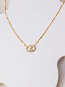 1件 奢华鼻形吊坠项链 - 金色 - 查看 1