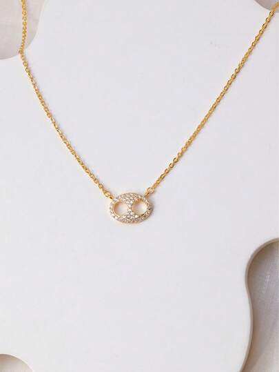 1件 奢华鼻形吊坠项链