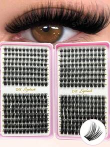 384 sợi mi giả riêng lẻ, sách hướng dẫn nối mi, mi giả dạng chùm, dụng cụ trang điểm tự làm, nối mi tại nhà, mi giả dạng chùm, mi giả trang điểm, mi đơn, mi giả. - D - Xem 13