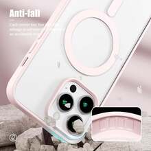 1 chiếc ốp lưng điện thoại Hadaasi màu hồng trong suốt, từ tính, làm bằng acrylic không ố vàng, mặt lưng cứng cáp, viền TPU màu hồng, nam châm mạnh, hút tức thì, bảo vệ ống kính, chống rơi vỡ, tương thích với Apple 17pro/17promax/Apple Air/17/17E/16pro/16promax/16plus/16/16E và Galaxy S26Ultra/S26Plus/S26/S26Edge/S26Pro/S25Ultra/S25Plus/S25/S25Edge/S25FE/S24Ultra/S24Plus/S24/S23Ultra/S23Plus/S23/S22Ultra/S22 Plus/S22/S21Ultra/S21Plus/S21/S23FE/S20Ultra/S20Plus/S20/S20FE/A57/A37/A17/A07/A56/A36/A26/A55/A35/A25/A15/A24/A34/A14/A16/A06 - Hồng - Xem 11