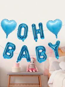 Dây trang trí gồm 7 quả bóng bay chữ "OH BABY" màu hồng, trắng, xanh dương, kem kích thước 16 inch, và một quả bóng bay hình trái tim kích thước 18 inch, thích hợp cho tiệc mừng em bé chào đời, lễ rửa tội, tiệc tiết lộ giới tính. - Nhiều màu - Xem 6