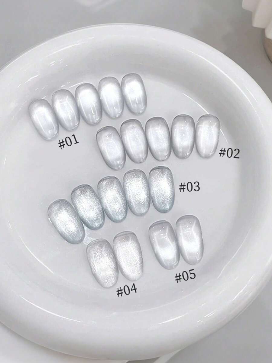 MIANEL GEL Sơn móng tay gel mắt mèo hạt thủy tinh trắng 10ml mùa xuân 2026, sơn móng tay gel mắt mèo pha lê hình bóng đèn trăng trắng, dụng cụ làm móng, nghệ thuật vẽ móng váy cưới trắng, sơn móng tay siêu trắng chuyên dụng cho salon, quà tặng ngày Valentine cho các cô gái.