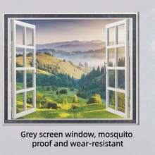 Red de ventana de verano gris, mosquitera de malla, cortina de puerta invisible, ventana autoadhesiva, fácil de instalar - ventana de pantalla gris - Ver 1