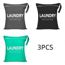 Túi đựng đồ giặt du lịch cỡ lớn, túi đựng đồ ướt và khô, túi dây rút đựng quần áo bẩn có thể giặt được, thích hợp cho quần áo tập gym, đồ bơi, đồ tập yoga, có các màu xanh dương, hồng, đen, xám. - Mẫu chữ cái - Xem 30