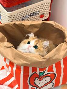 1pc New Creative Puzzle Cute Interesting Durable Scratch-Resistant Crinkle Paper Bag Cat Tunnel Cat Bed Toy, Suitable For Kittens/Small/Medium/Large Cats, Indoor Pet Supplies, Relieve Boredom, Reduce Anxiety, Birthday/Holiday Gift - Multicolor - View 4