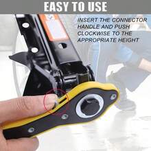 13 Inch Auto Jack Ratchet Wrench Of Labor-Saving Desigh, Car Jack And Lug Wrench, Handle Scissor Jack, Garage Tire Wheel Lug Wrench, For Motorcycle, Car, Small Car,Travel,SUVs,,Cross Head With Converter - 1PC - View 4