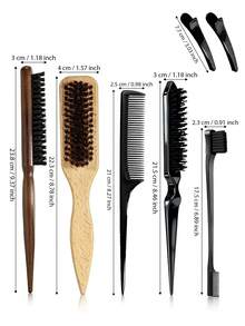 Bộ dụng cụ tạo kiểu tóc 9 món, bao gồm lược đuôi nhọn, bàn chải tóc, kéo tỉa tóc mai, kẹp tóc, lược tạo búi tóc, thích hợp sử dụng tại salon và tại nhà. - Nhiều màu - Xem 2