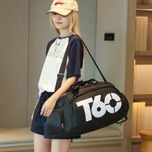 1 túi thể thao nam, làm từ vải Oxford nhẹ, thiết kế dung tích lớn, ba lô du lịch yoga di động. - Đen và trắng - Xem 6