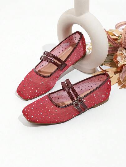 Giày bệt Mary Jane kiểu Pháp mới, đế mềm chống trơn trượt, chất liệu lưới đính đá, thoáng khí và thoải mái, thanh lịch và tôn dáng, màu đỏ tía cao cấp, phù hợp cho các dịp trang trọng, trẻ trung, dự tiệc, đi làm, cổ điển, punk, đám cưới, phong cách Trung Hoa, gothic, Lolita, đám cưới phương Tây, đám cưới công sở kiểu Trung Hoa, sang trọng, ngoài trời, đơn giản, phong cách retro Mỹ, mùa xuân/hè, sandal thoáng khí, cỡ lớn, kỳ nghỉ, đám cưới, tiệc tùng, văn phòng, ngoài trời.